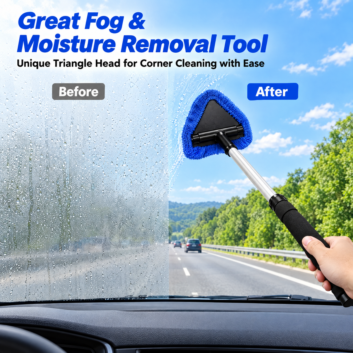 Car Windshield Cleaning Brush Kit – Streak-Free Glass Cleaner