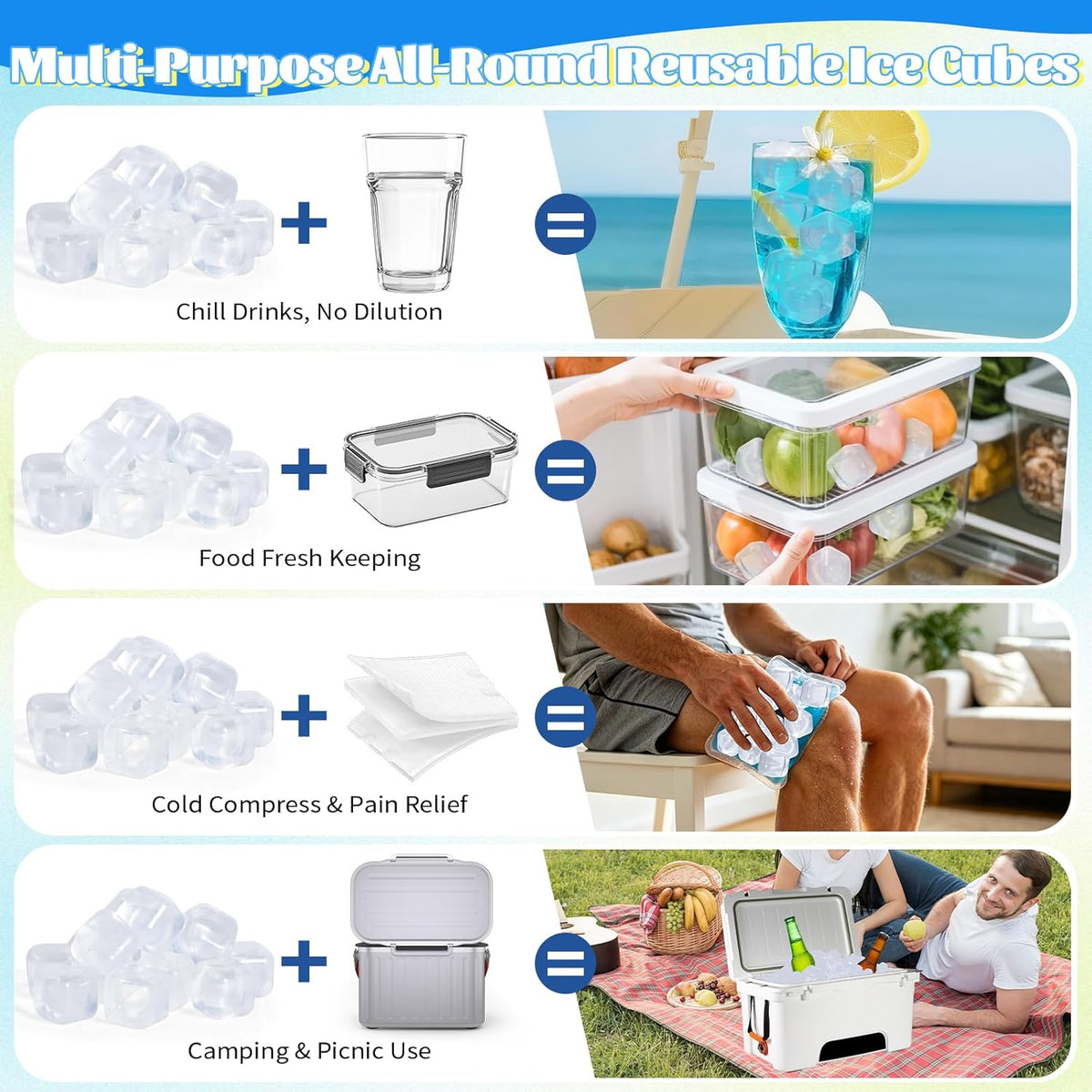 380 Pack Reusable Ice Cubes