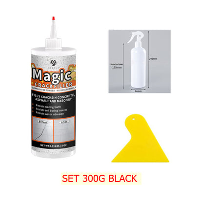 Black crack filler 300g kit with spray bottle and scraper