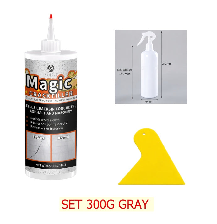 Gray crack filler 300g kit with spray bottle and scraper