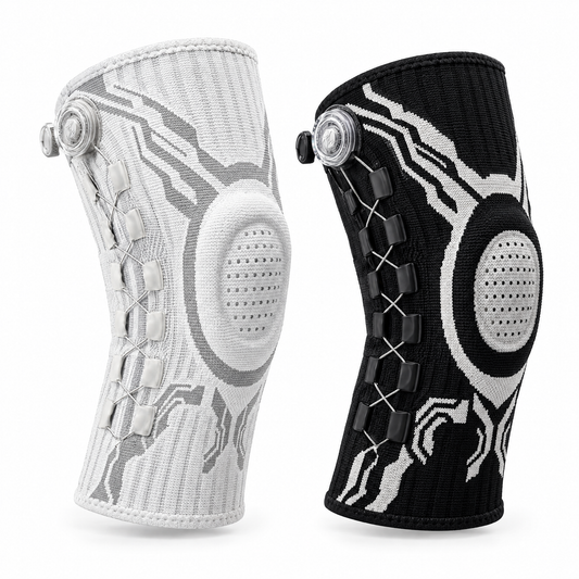 Dial knee sleeve pair in white and black