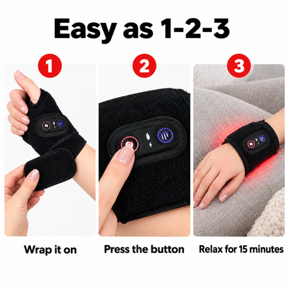 How to use the red light wrist wrap in 3 steps