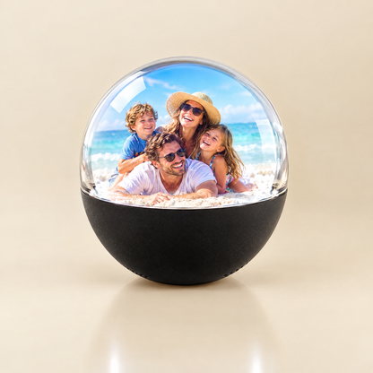 3D memory crystal ball video player playing a family video