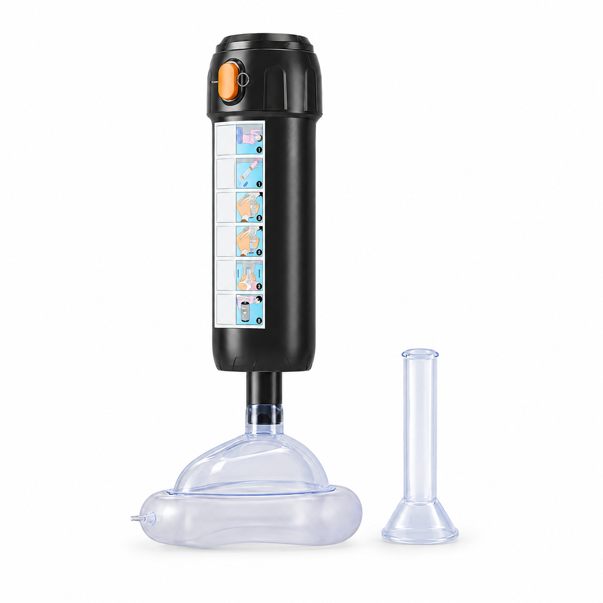 Anti-choking first-aid suction device with face mask and tongue depressor tube